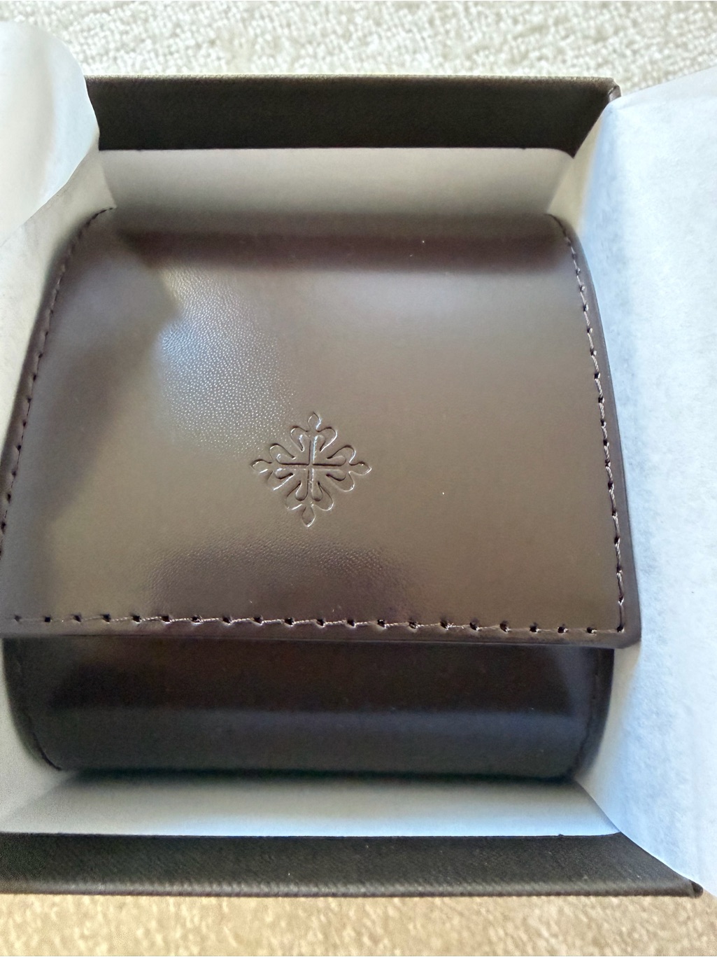 Patek Philippe Brown Leather Travel Watch Roll Brand New In Box